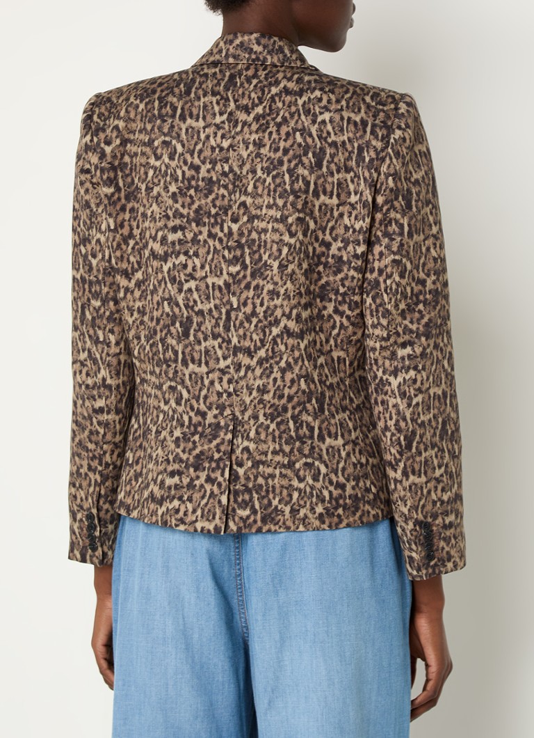 MUNTHE Toma blazer with leopard print and flap pockets
