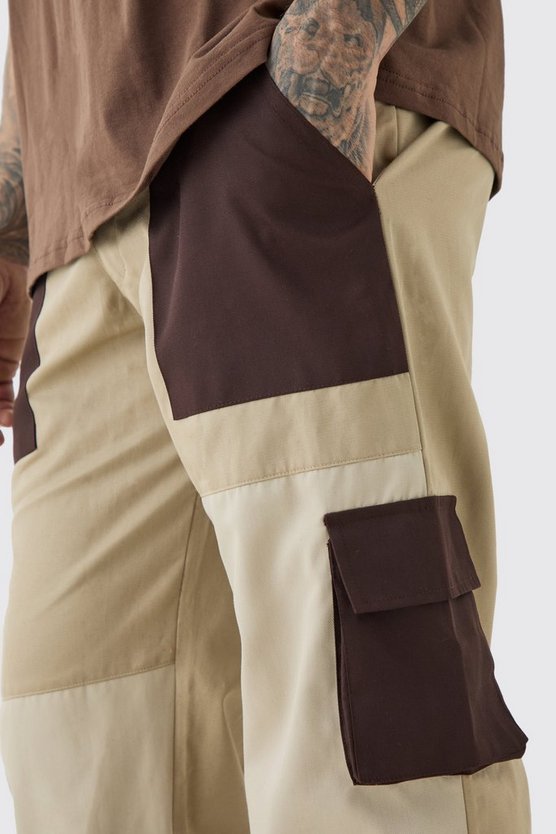 Tall lockere Colorblock Cargo-Hose