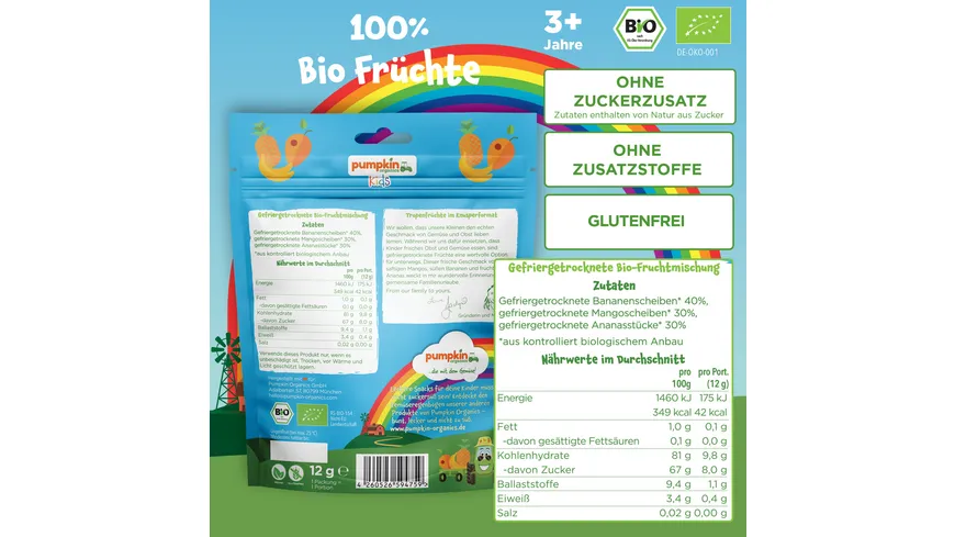 pumpkin organics Bio Tropenwunder Fruchtchips 12 g