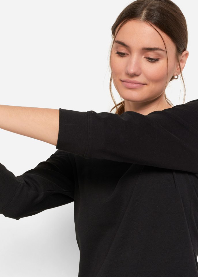 Stretch-Shirt mit U-Boot-Ausschnitt