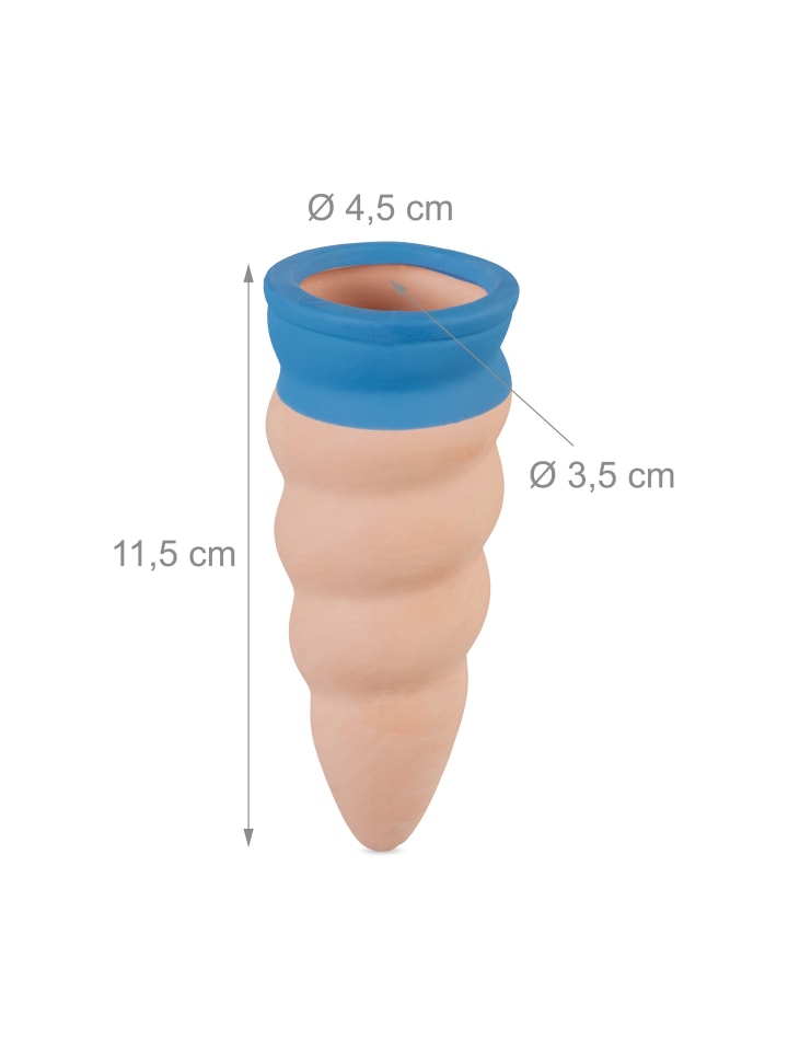 relaxdays 4 x Tonkegel in Terrakotta/ Blau - (H)11,5 x Ø 4,5 cm günstig kaufen onesize