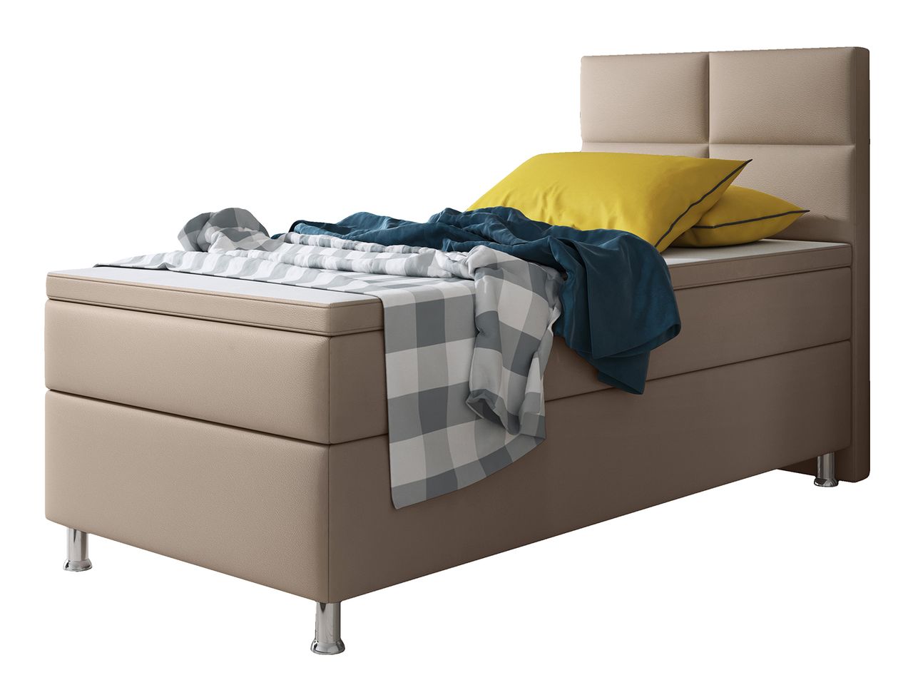 IHG Boxspringbett Miami 90x200 cm Kunstleder Muddy
