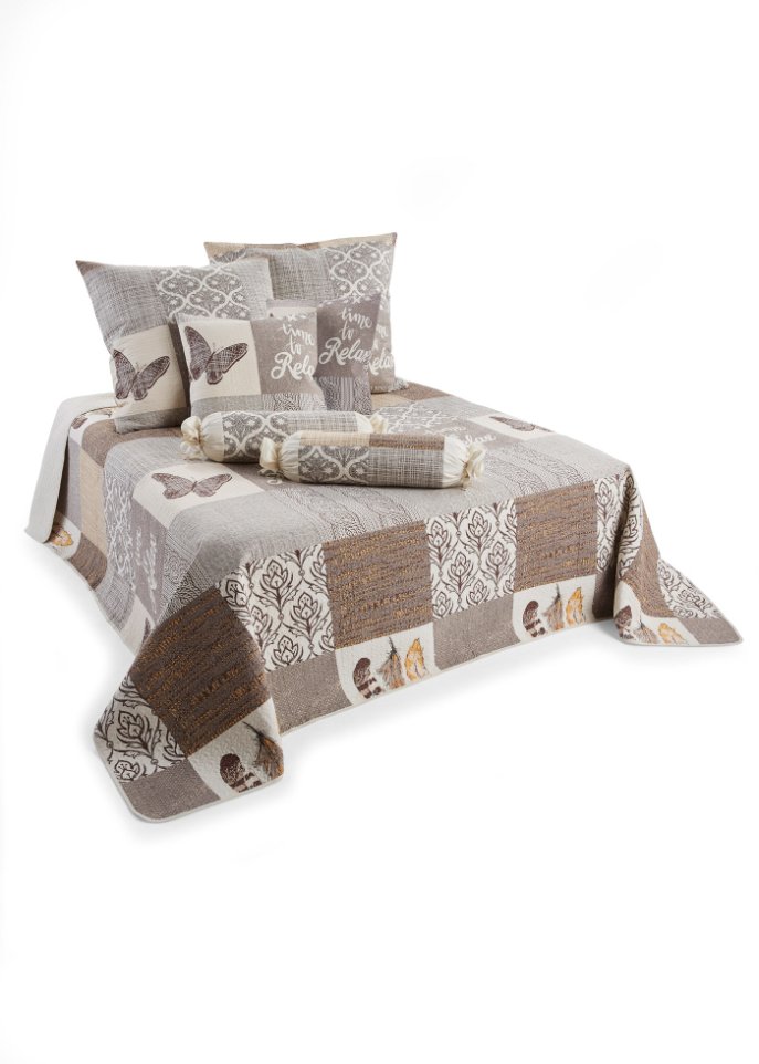 Tagesdecke mit Patchwork Druck