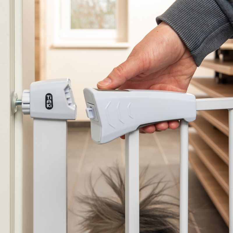 TIAKI Weißes Hundegitter mit 7 cm Verlängerung