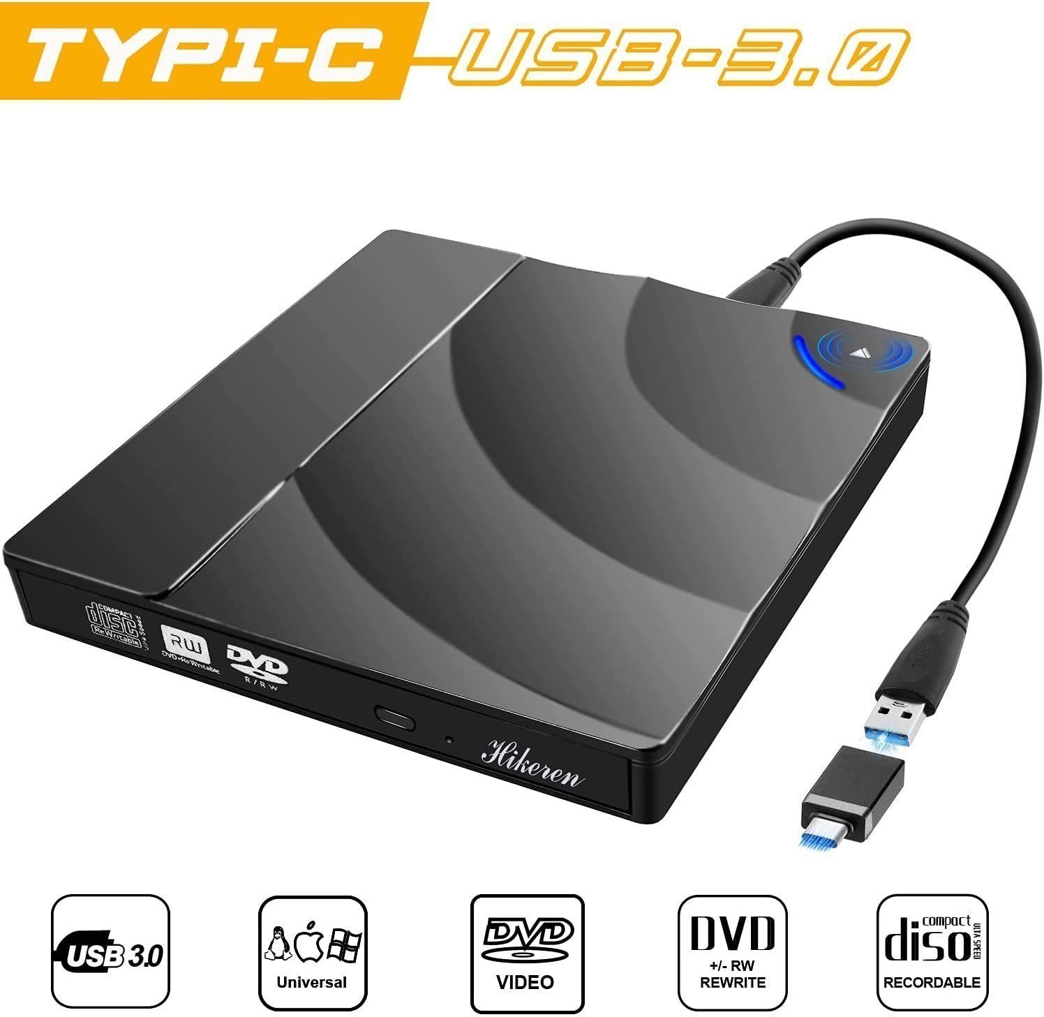 Novzep Externes DVD-Laufwerk, 8x Lesen Unterstützung für DVD + R, DVD-R DVD-Rekorder