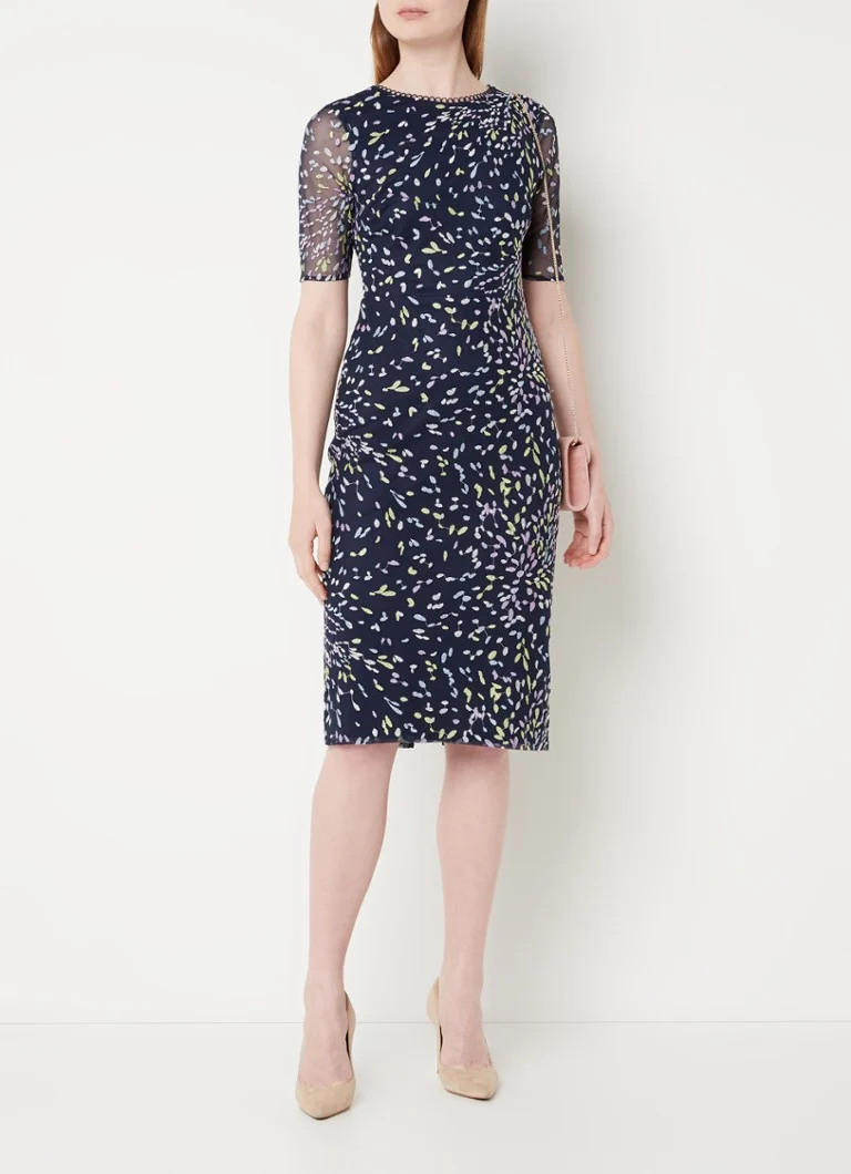 Vestido Phase Eight Aileena Azul Marinho/Multicolorido 08