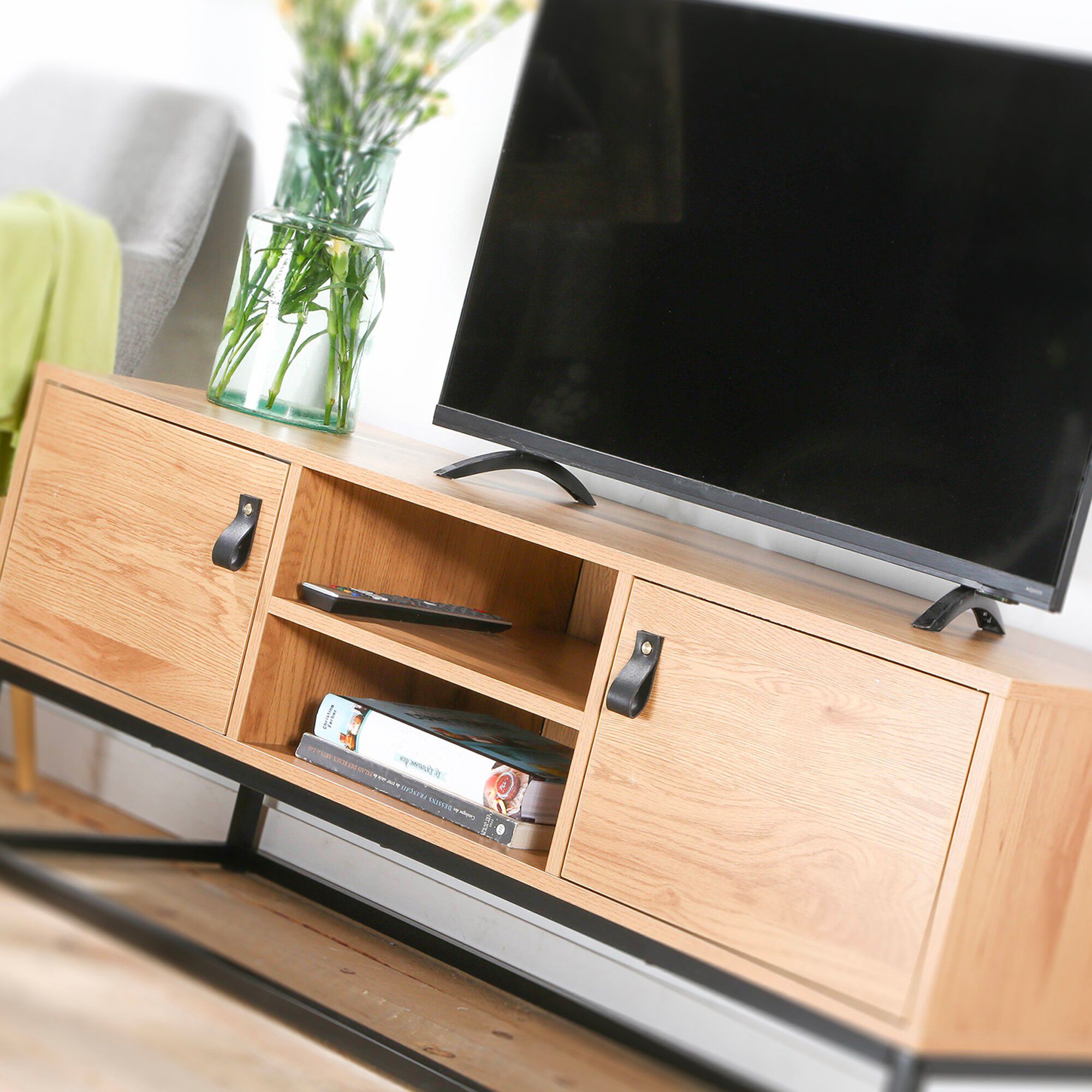 Meuble TV STOCKIES style industriel – 2 portes