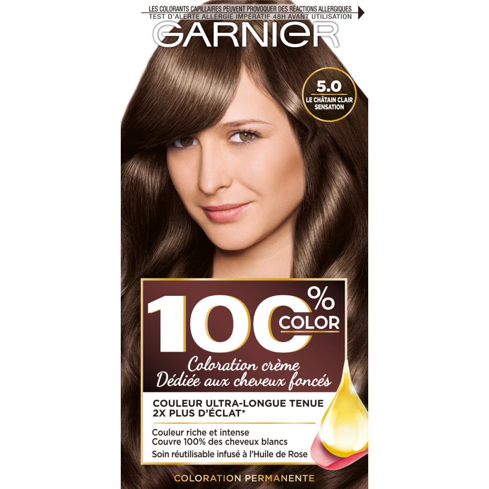 garnier coloration 100% Color Coloration Permanente Cheveux Foncés