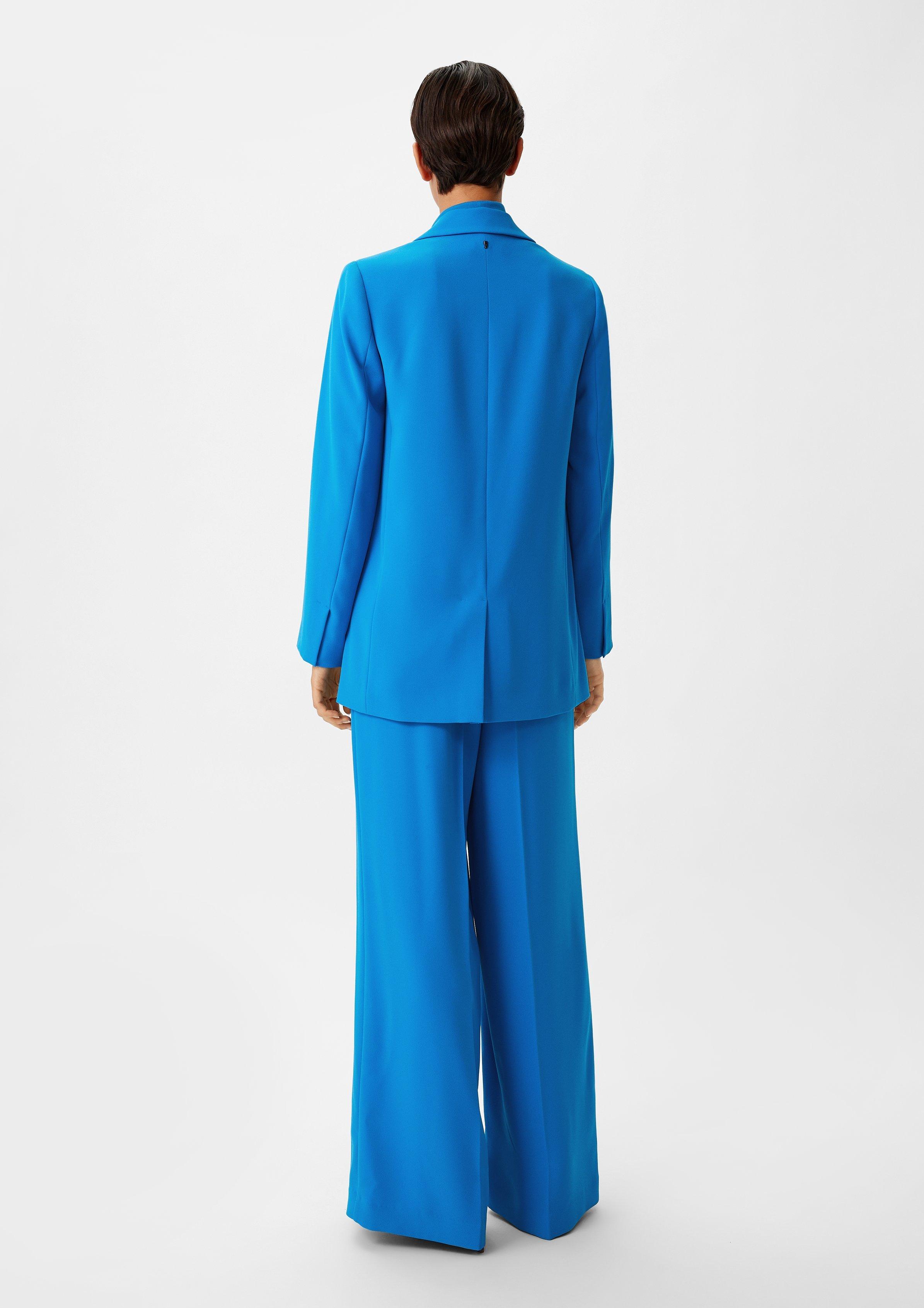 Longblazer aus Crêpe - royalblau