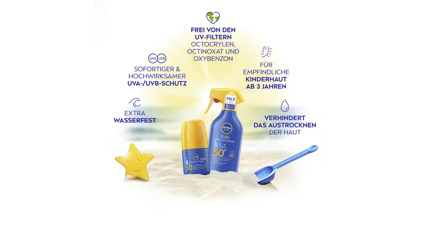 NIVEA SUN Kids Schutz & Pflege Sonnen-Roller LF50+ 50 ml