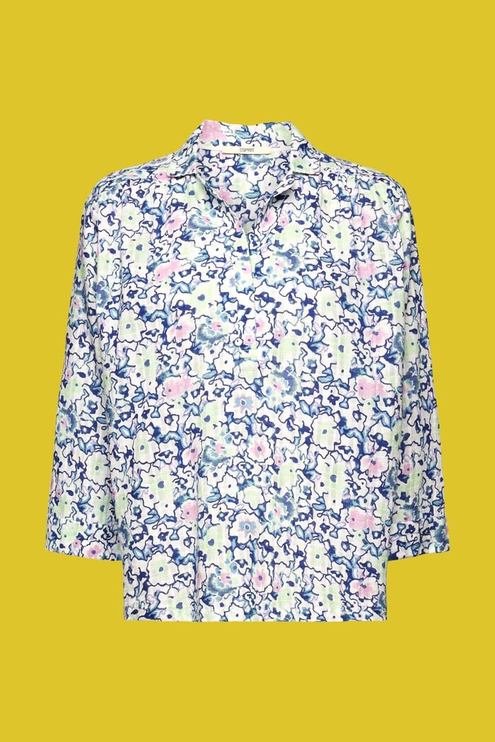 Baumwollbluse mit Blumen-Print
