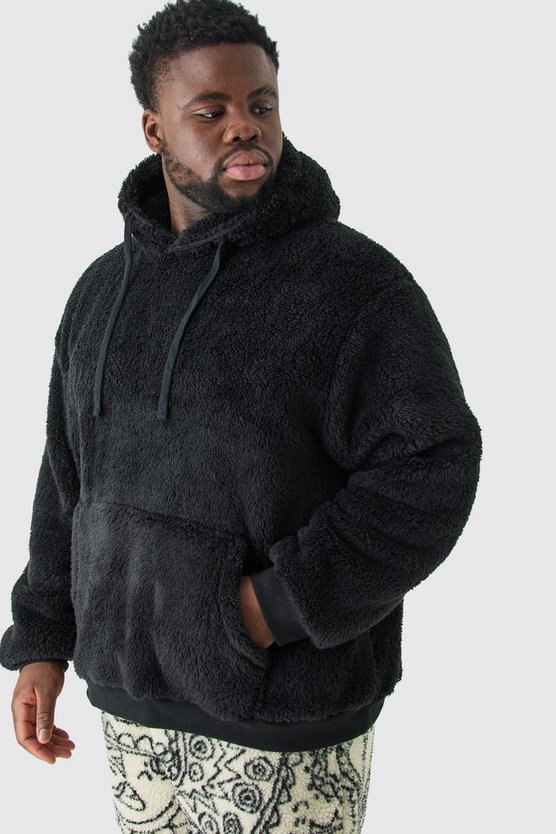 Plus Oversize Borg-Hoodie