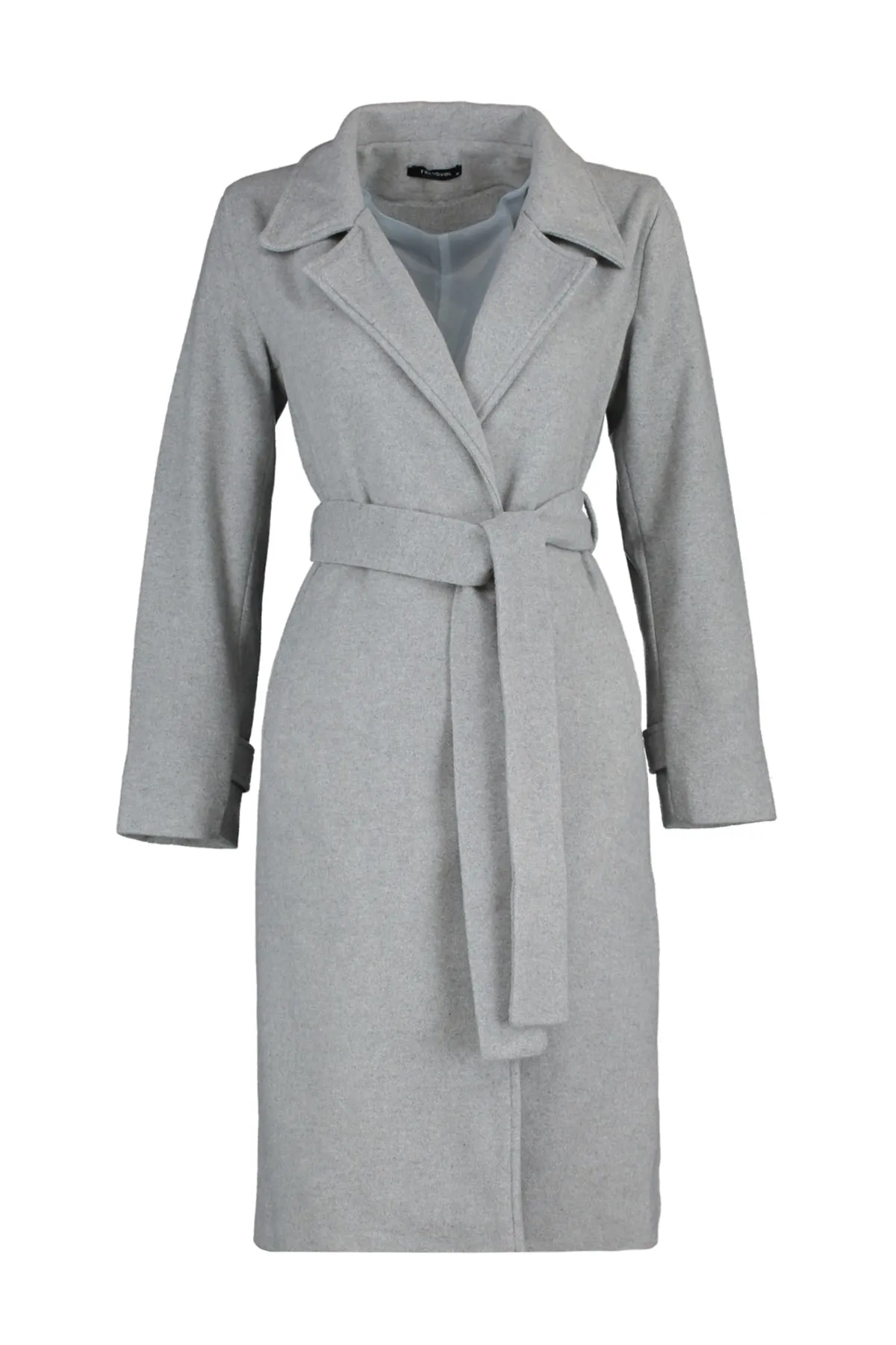 Trendyol Modest  Mantel - Grau - Zweireihig