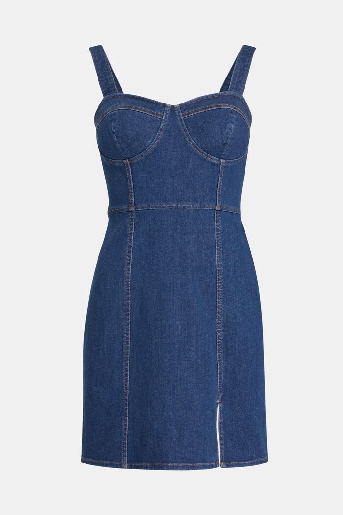 KÖRPERFORMENDES 4-Wege-Stretch-Denim Bustierkleid