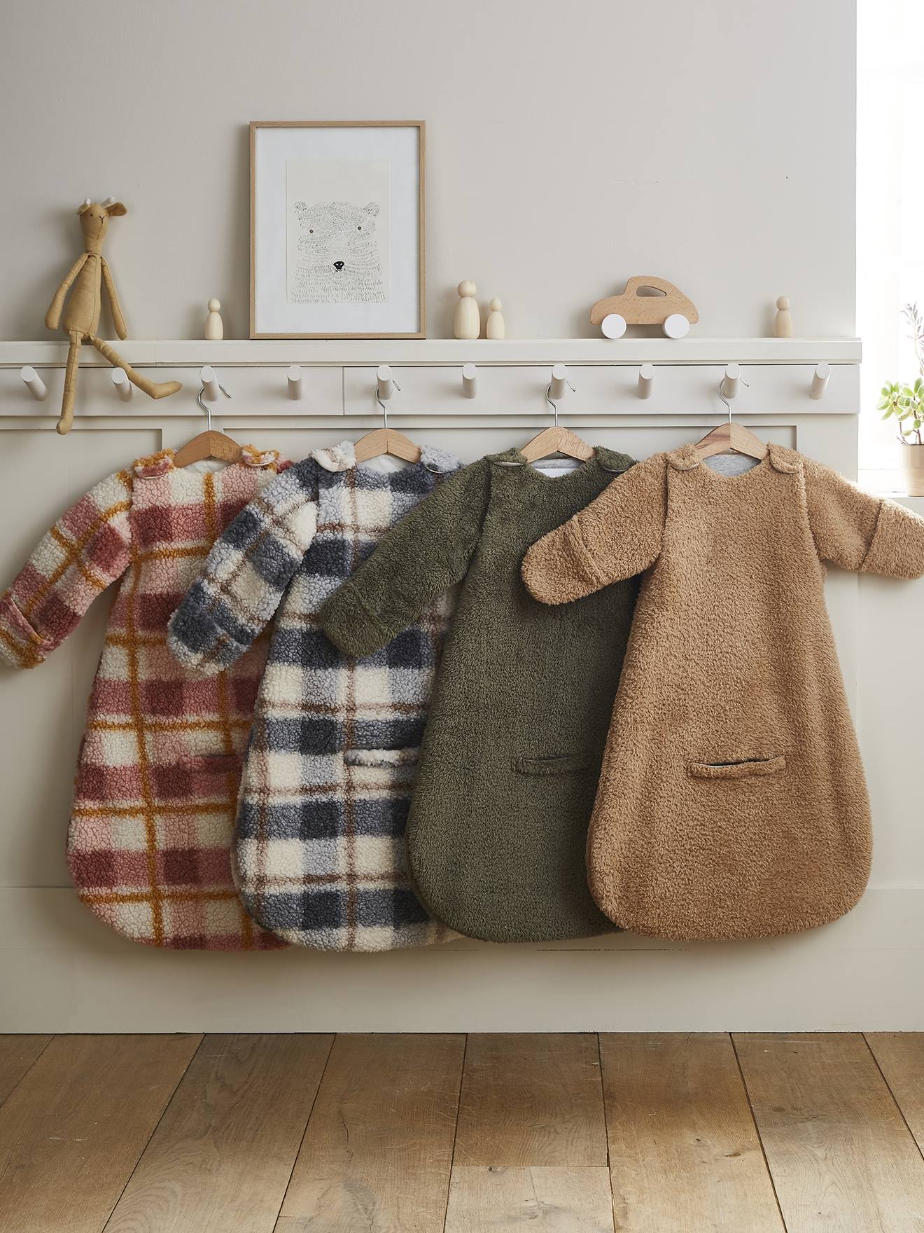 Vertbaudet Baby Auto-Schlafsack aus Mikrofaser Oeko-Tex - beige