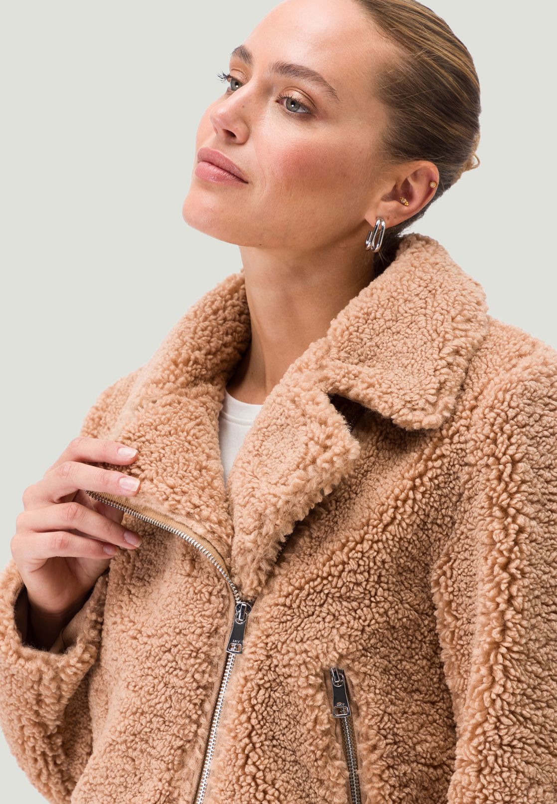 Teddyjacke mit Reißverschluss