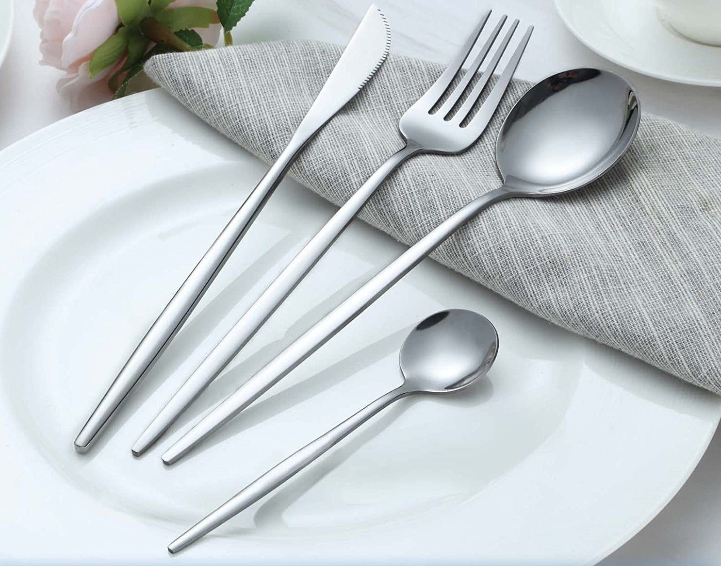 Home safety Besteck-Set 24/60tlg.Edelstahl Geschirrset Set Spülmaschinenfest