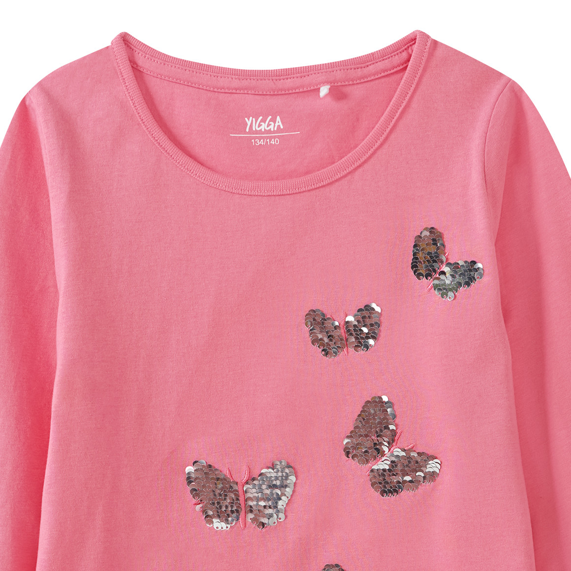 Mädchen Langarmshirt mit Wendepailletten