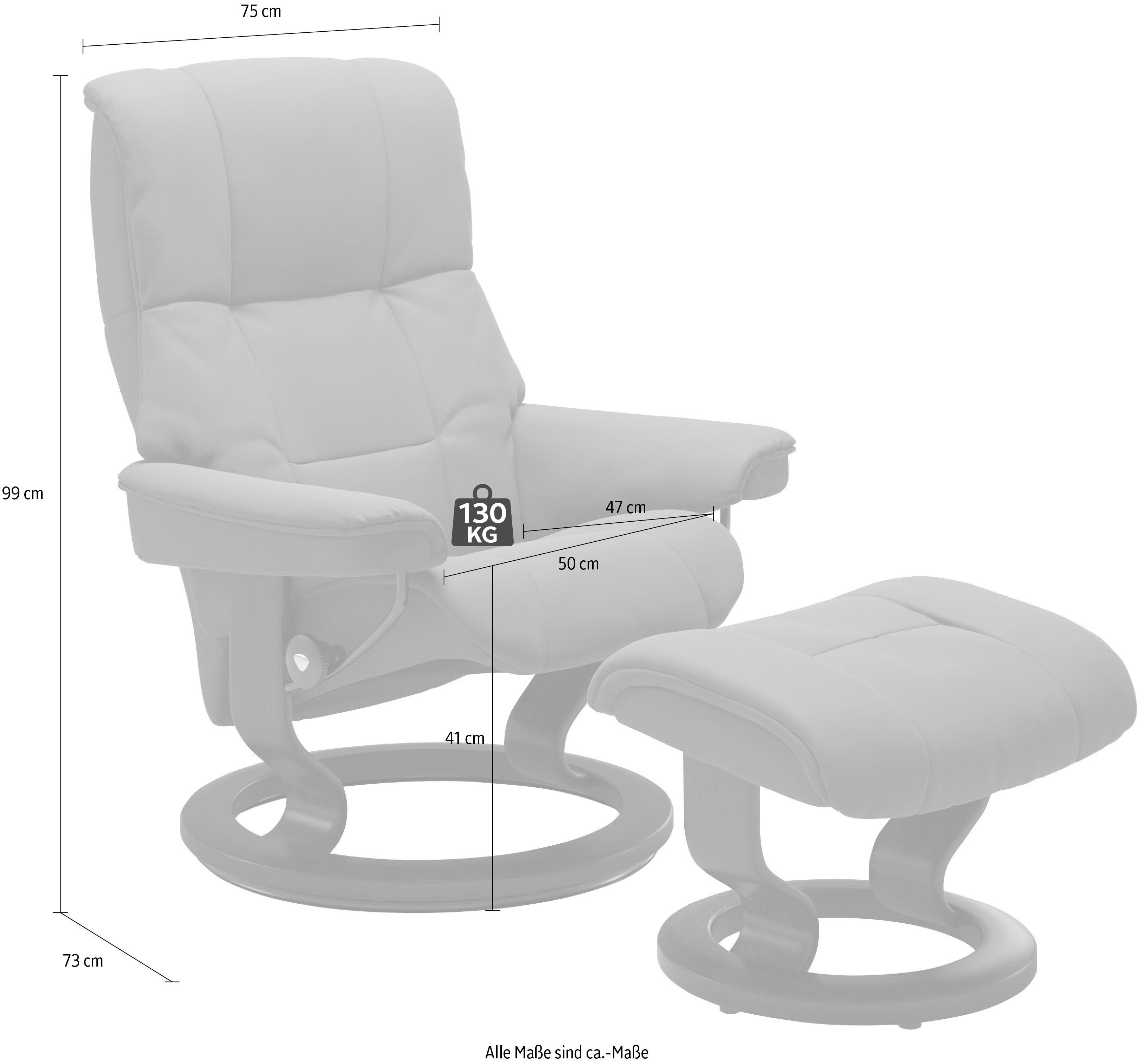 Stressless® Relaxsessel Mayfair, mit Classic Base, Größe S, M & L, Gestell Braun