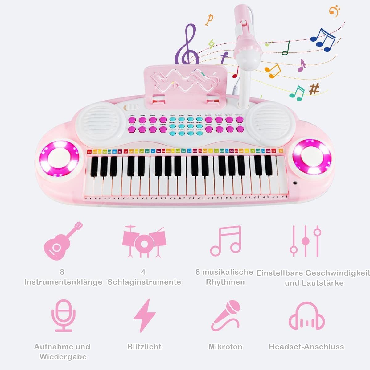 KOMFOTTEU Keyboard Spielzeugklavier, für Kinder ab 18 Monate