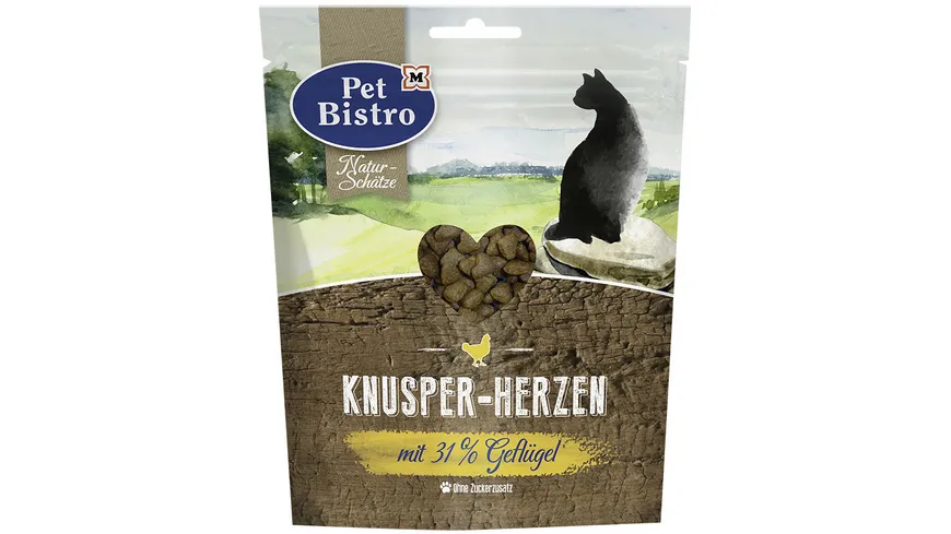 Pet Bistro Naturschätze Knusper-Herzen mit 31% Geflügel 125 g
