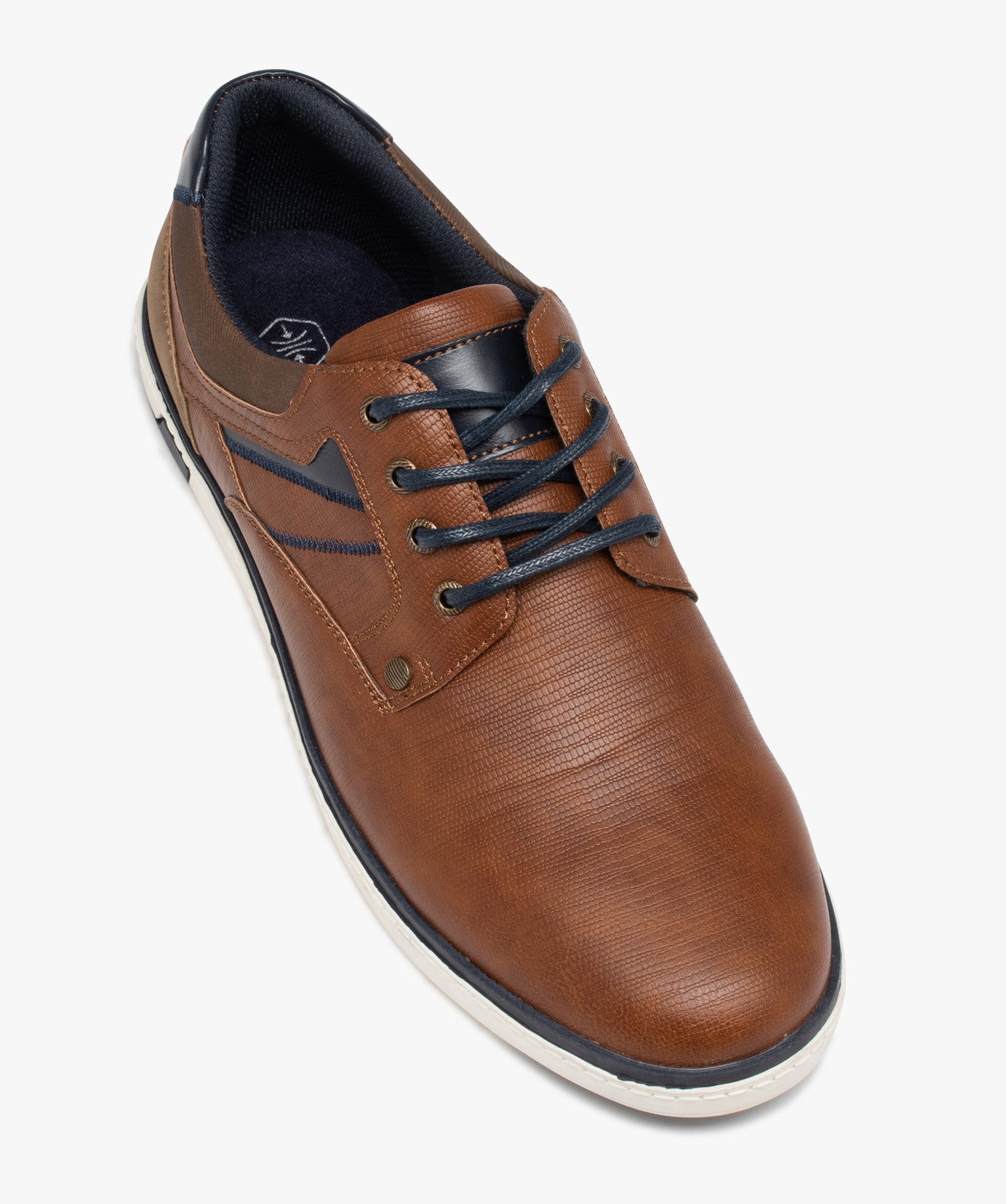 Derbies style tennis à semelle contrastée homme camel | GEMO