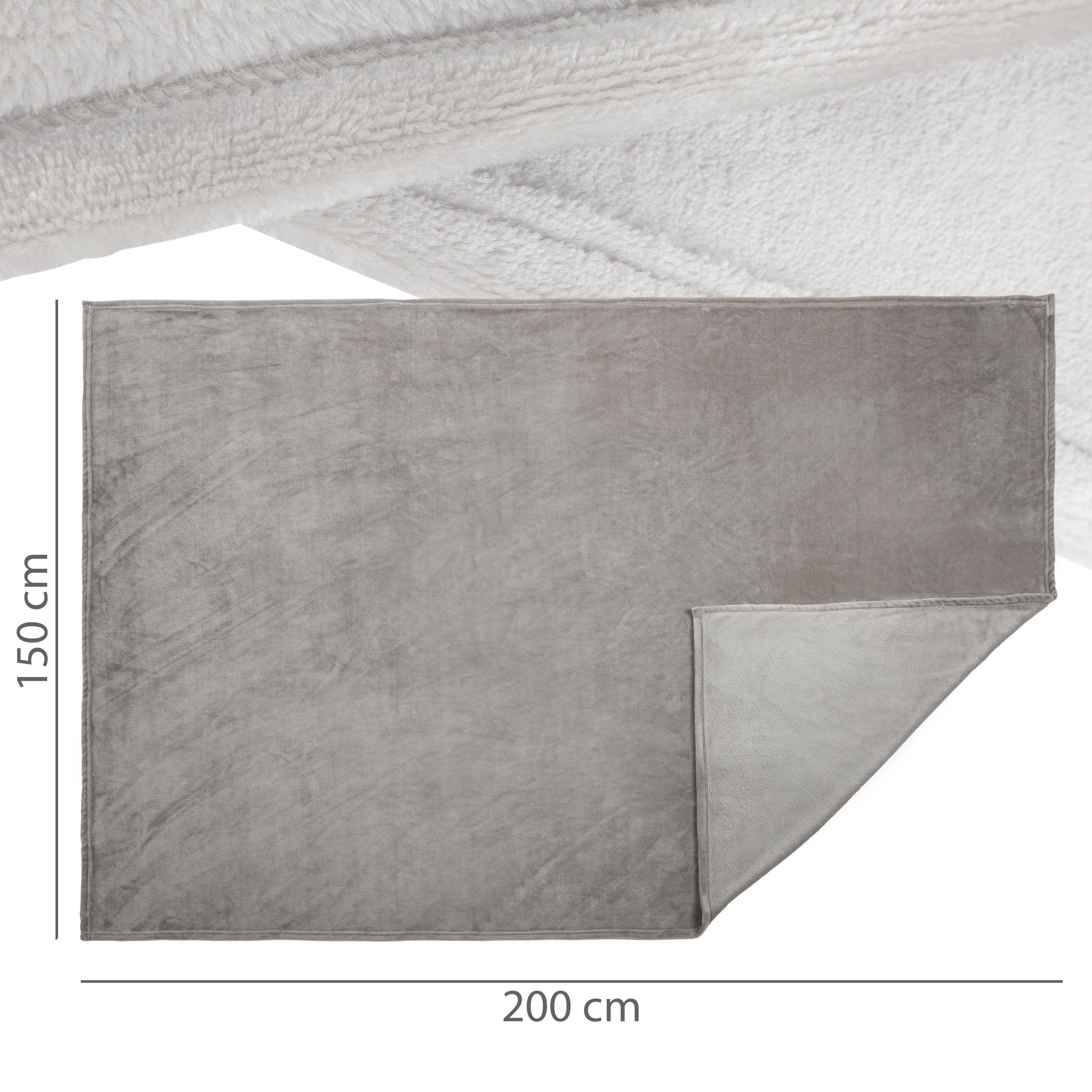 Wohndecke Sofadecke Cashmere Touch Kuscheldecke Decke 150x200 180x220 I 4 Farben, Zestri, Couchdecke kuschelig & warm für Winter, Sofadecken