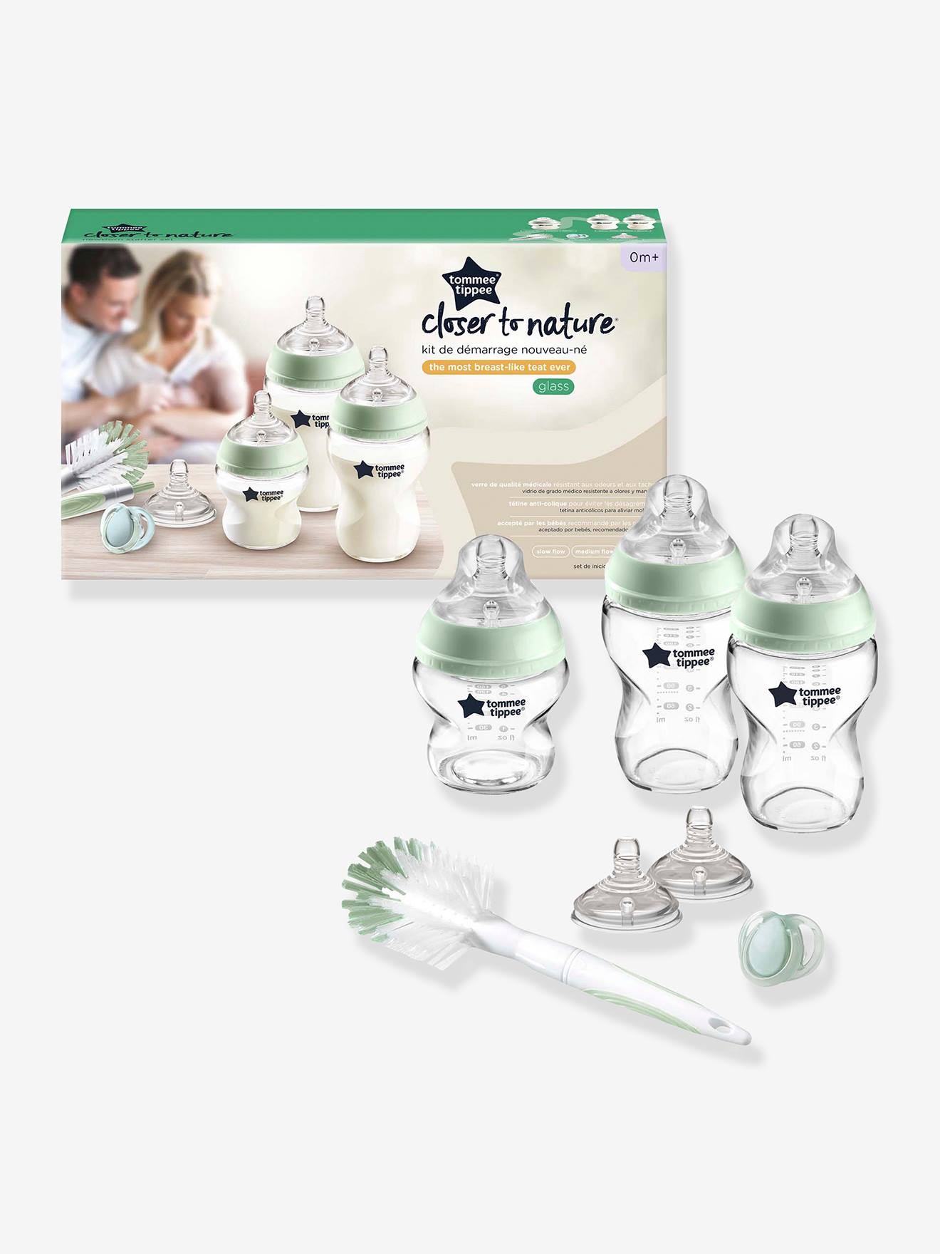 Kit de Naissance en verre Closer to Nature TOMMEE TIPPEE transparent