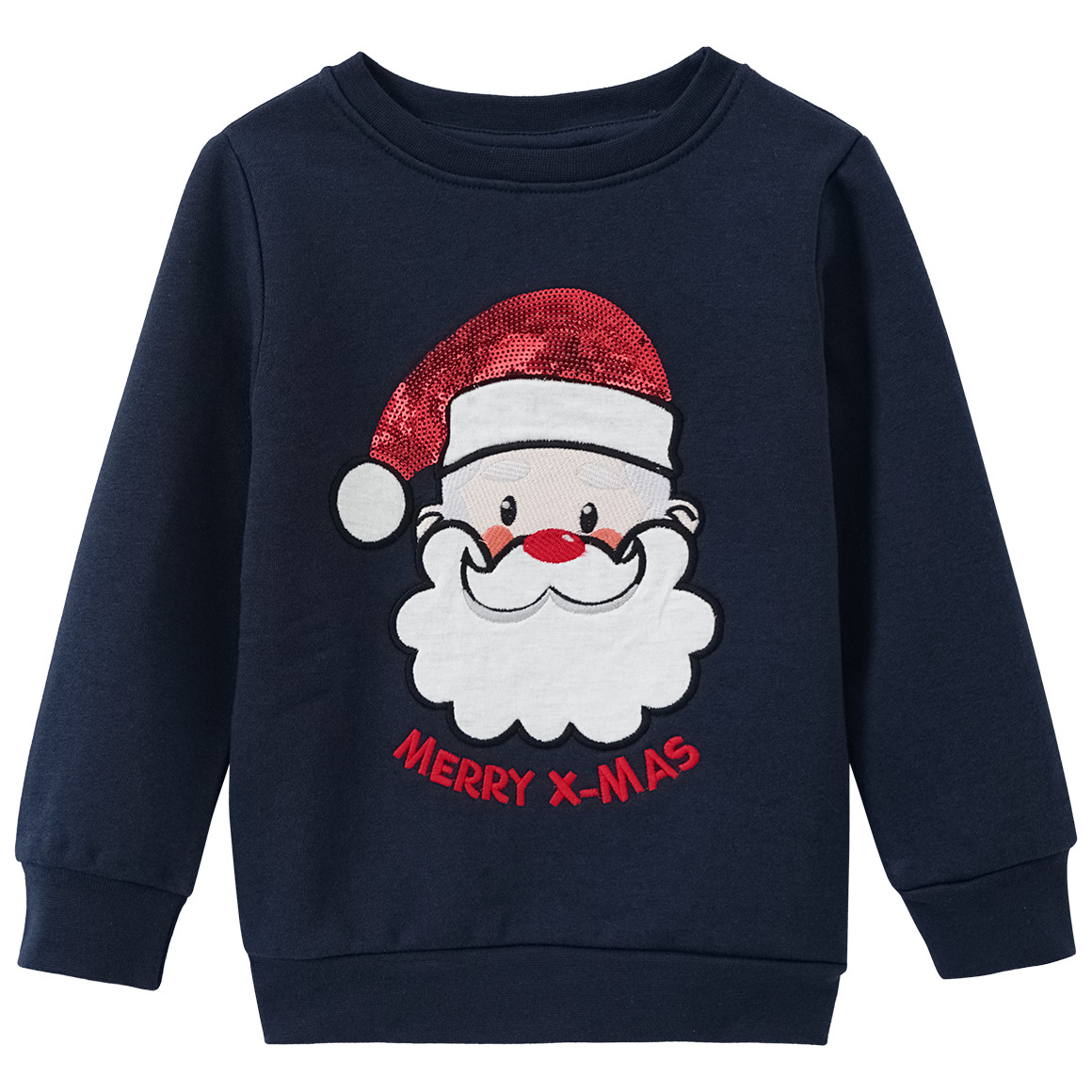 Mädchen Weihnachtssweatshirt mit Applikation dunkelblau