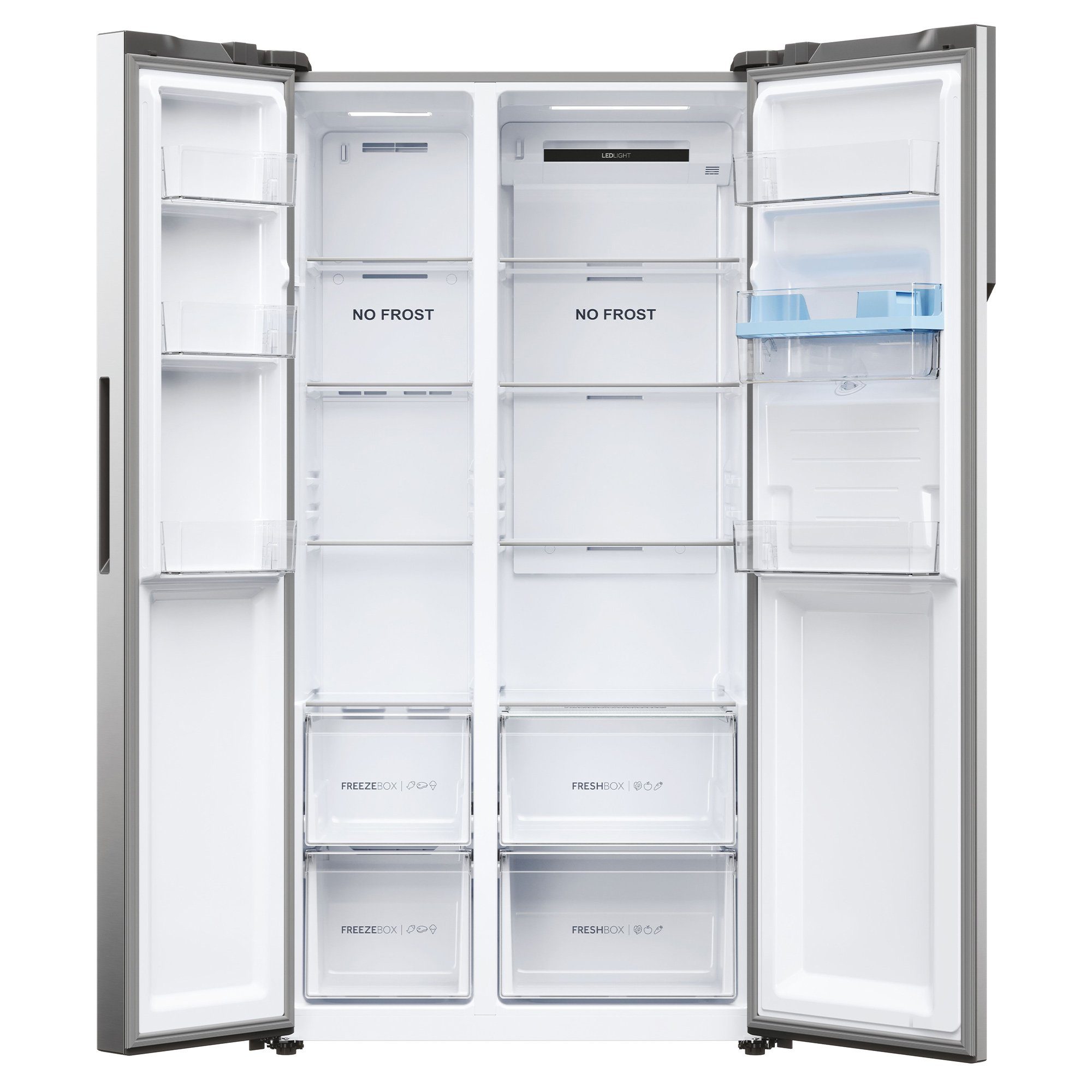 Haier Side-by-Side Front aus Edelstahl HSR5918DWMP, 177,5 cm hoch, 90,8 cm breit