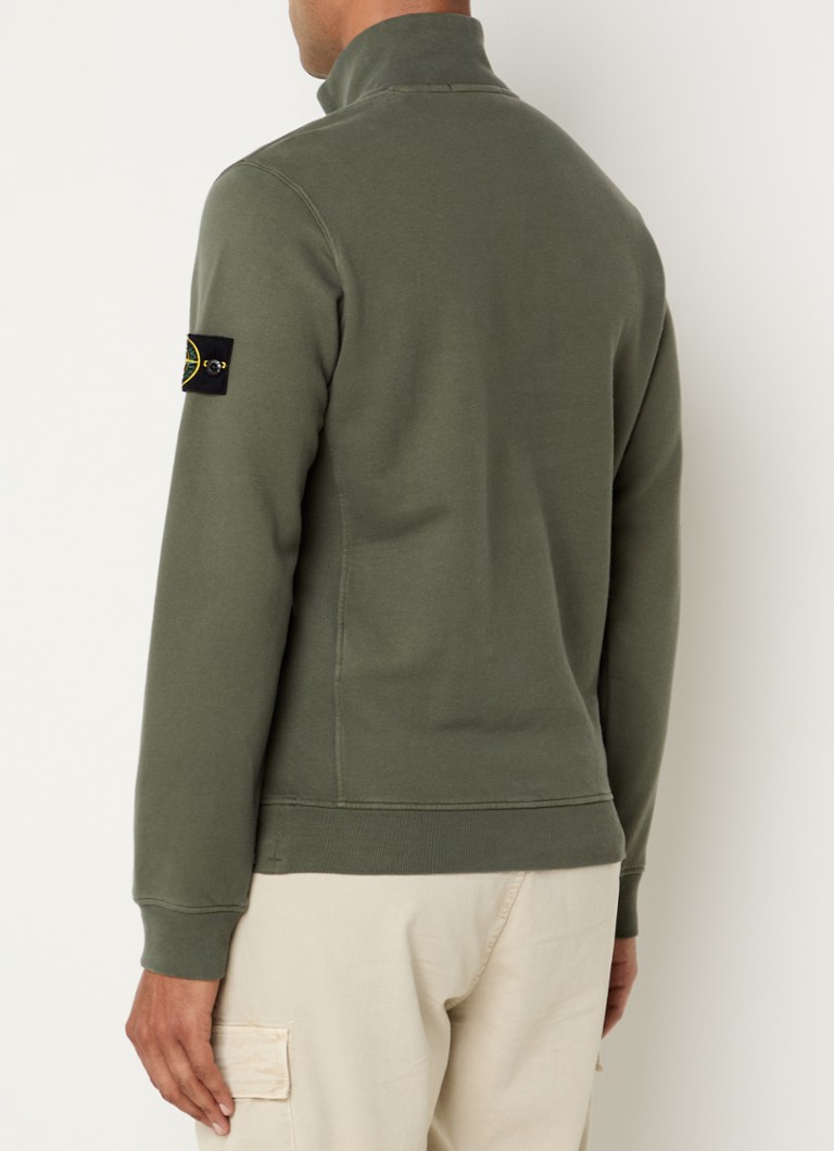 Πουλόβερ Stone Island 63420 με μισό φερμουάρ και λογότυπο