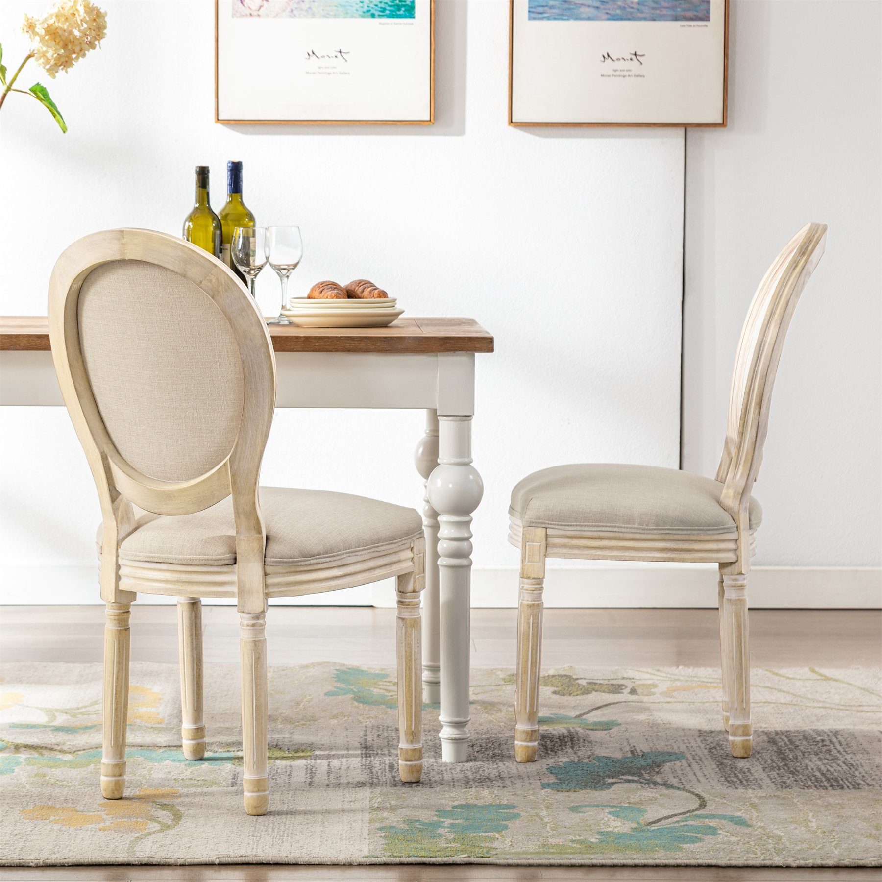 HomeMiYN Polsterstuhl Esszimmerstuhl (2 St),Polsterstuhl mit edler Knopfheftung Rückenlehne, 2er Set
