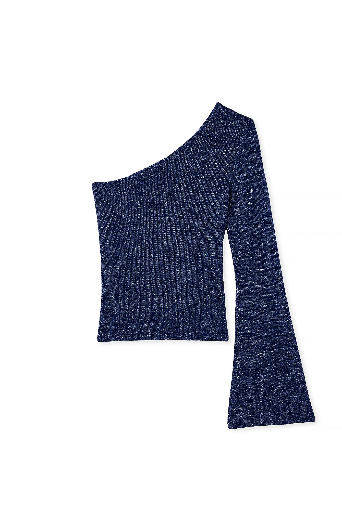 One-Shoulder-Top aus Glitzerstrick