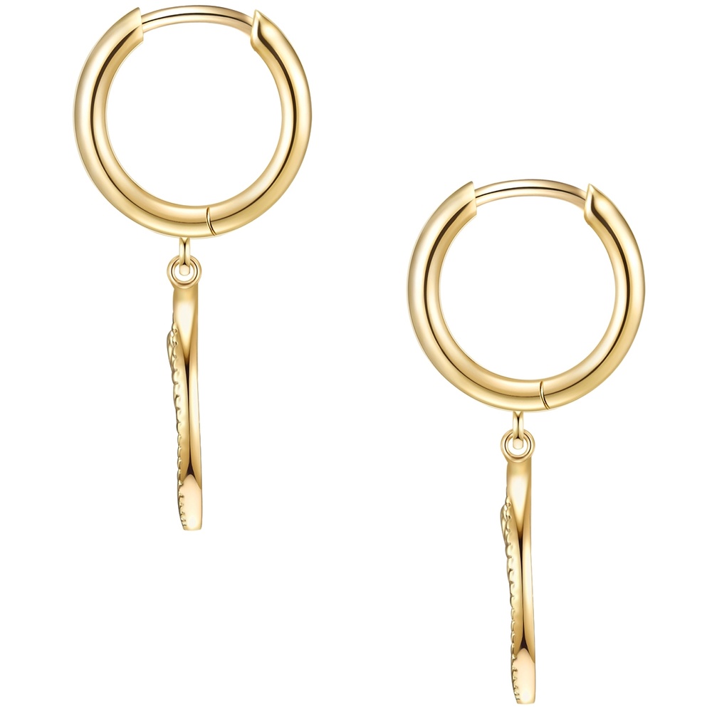 Glanzstücke München Créoles en argent Fleur Argent sterling en Or jaune Boucles d'oreilles