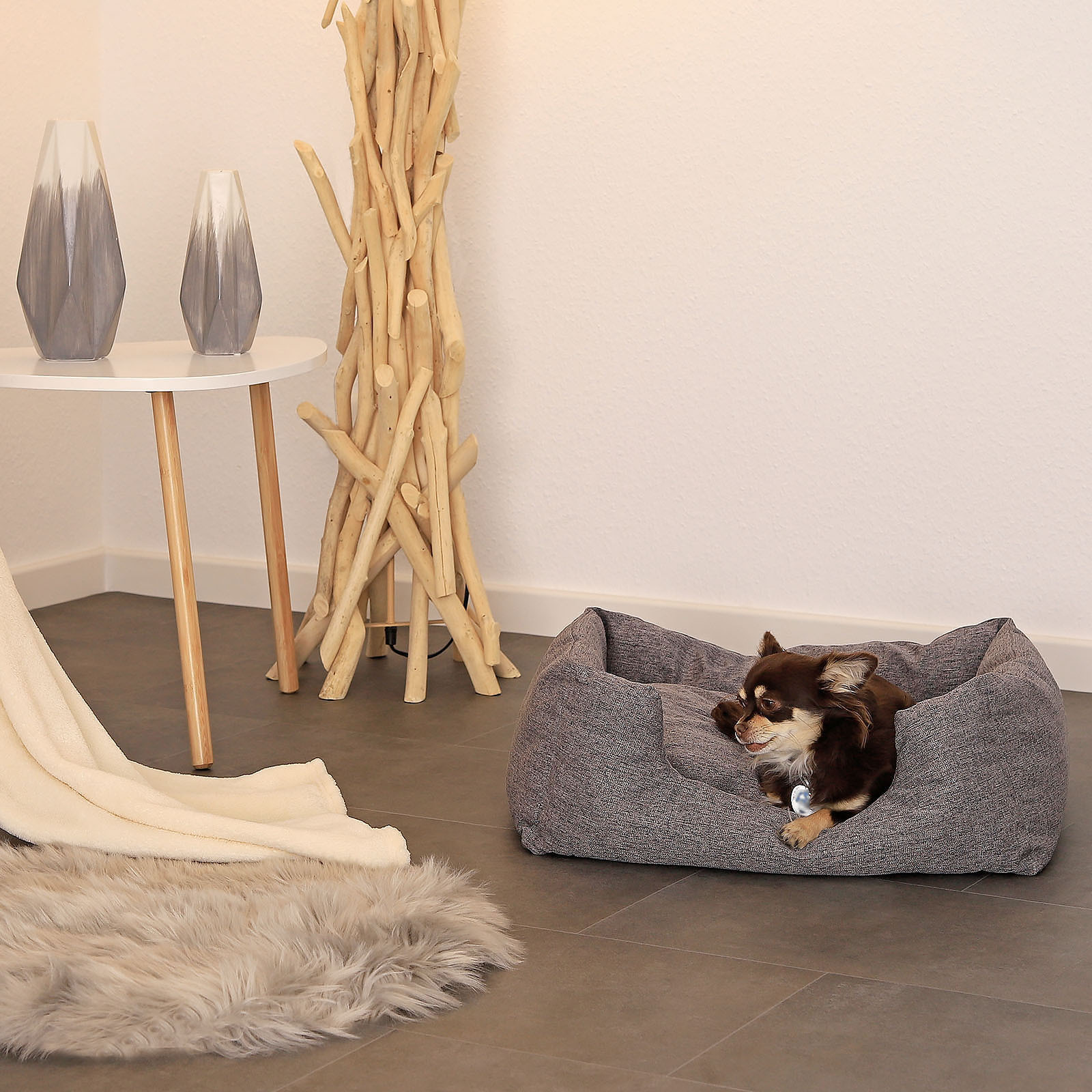 Lionto Hundebetten Lionto Hundebett mit Wendekissen meliert grau M
