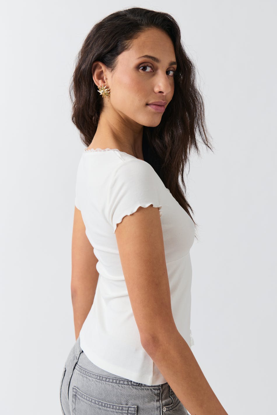 Lace detail top