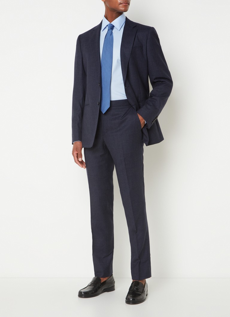 Pantaloni Reiss Dunn Cross Slim Fit din lână cu buzunare cu fermoar.