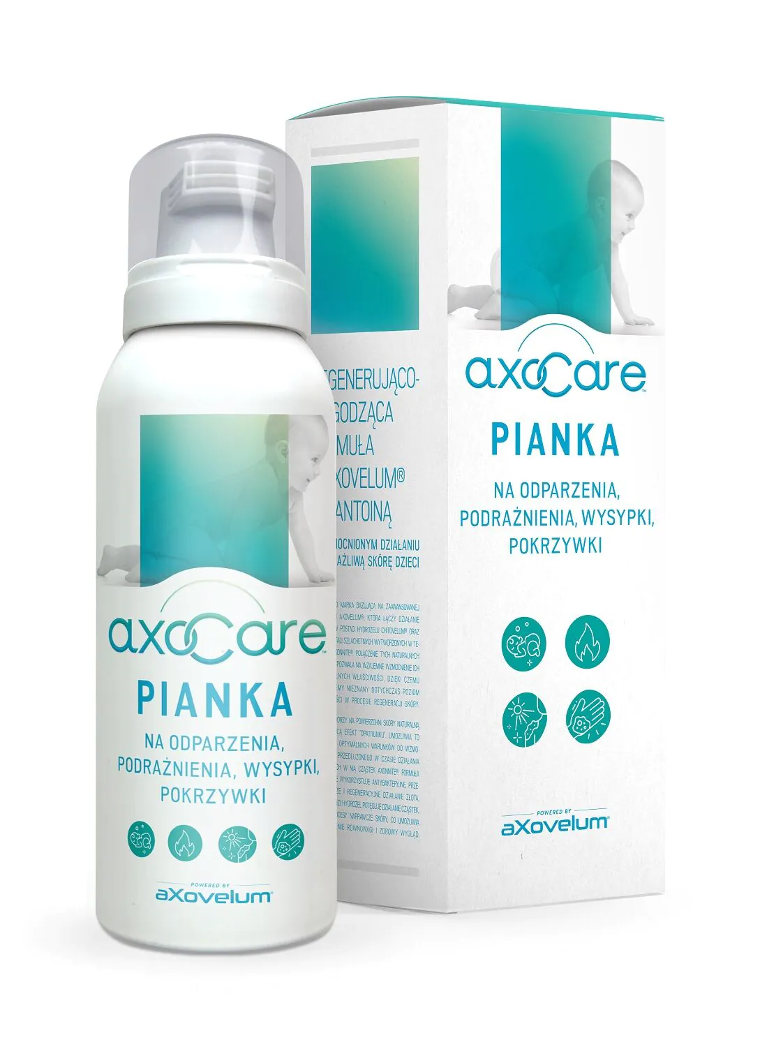 Αφρός Axocare για παιδιά για εξάνθημα από πάνα, ερεθισμό, εξανθήματα και κνίδωση
