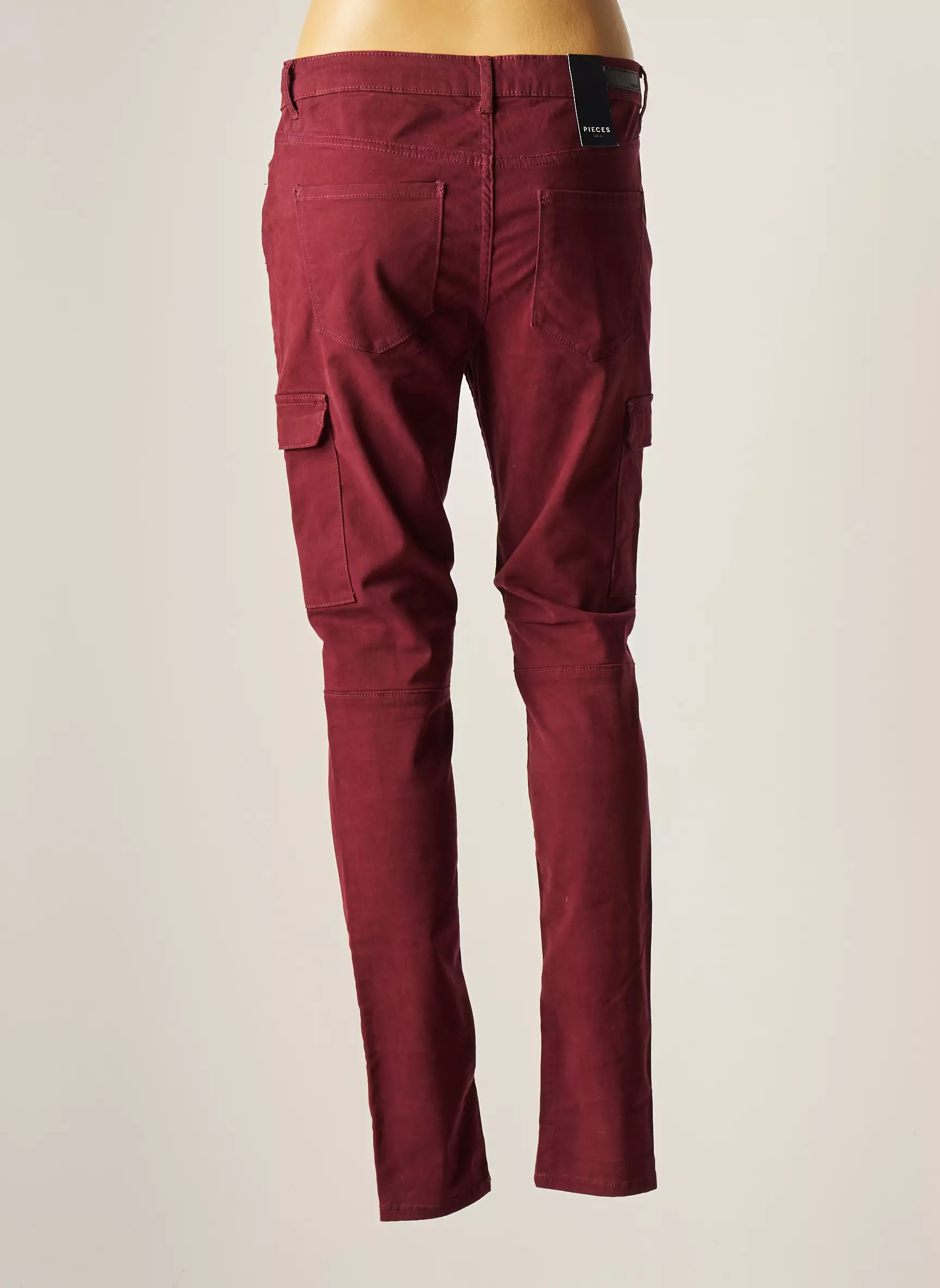 Pieces Pantalons Slim Femme couleur rouge