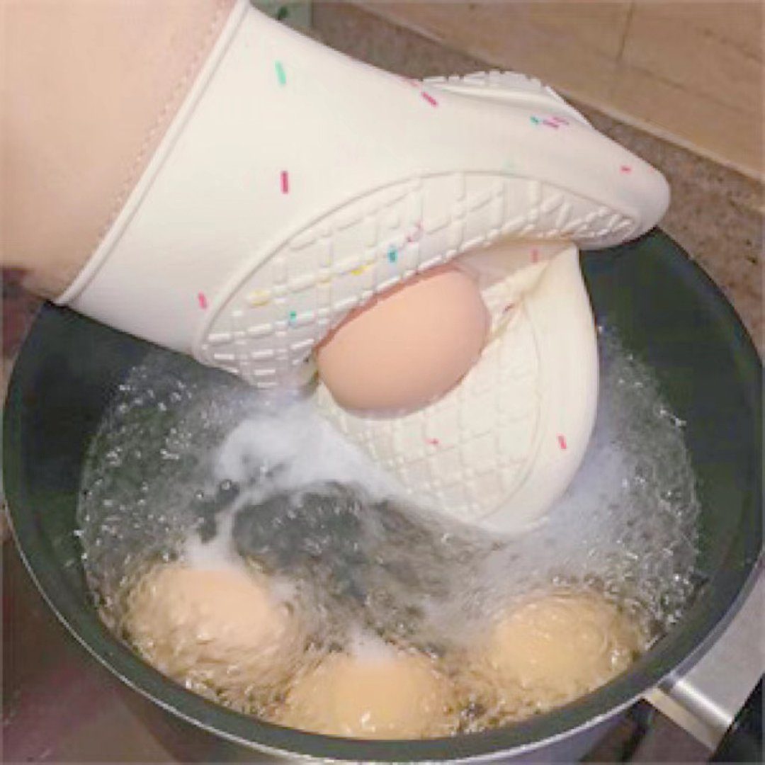 FIDDY Topfhandschuhe Ofenhandschuh- und Topflappenset mit hitzebeständigen, (Silikonofenhandschuhen und einem Hitzeschutz, 1-tlg), geeignet für das Kochen und bestehend aus einem Set mit 3 Teilen.