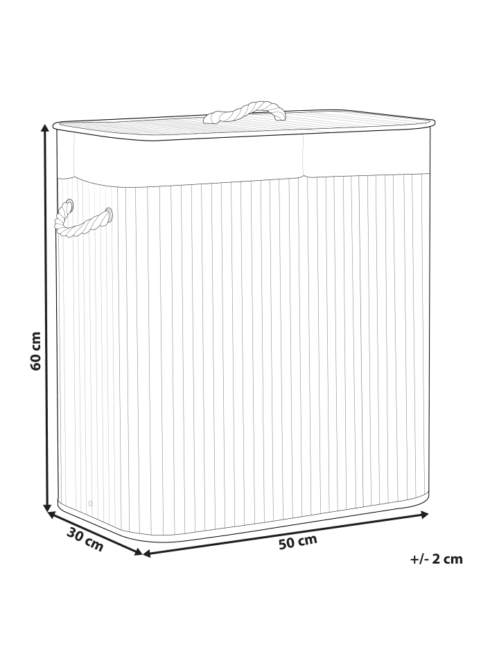 Beliani Wäschekörbe KANDY in Grau - (W) 50 x (H) 60 x (L) 30 cm günstig kaufen onesize