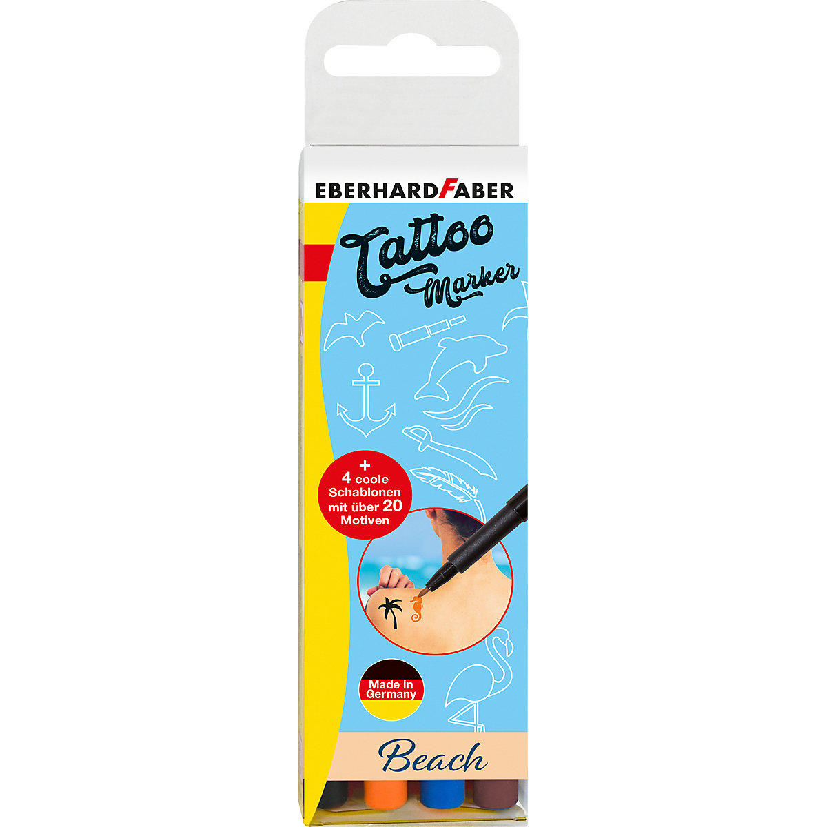 Tattoo Marker Beach, 4 Farben