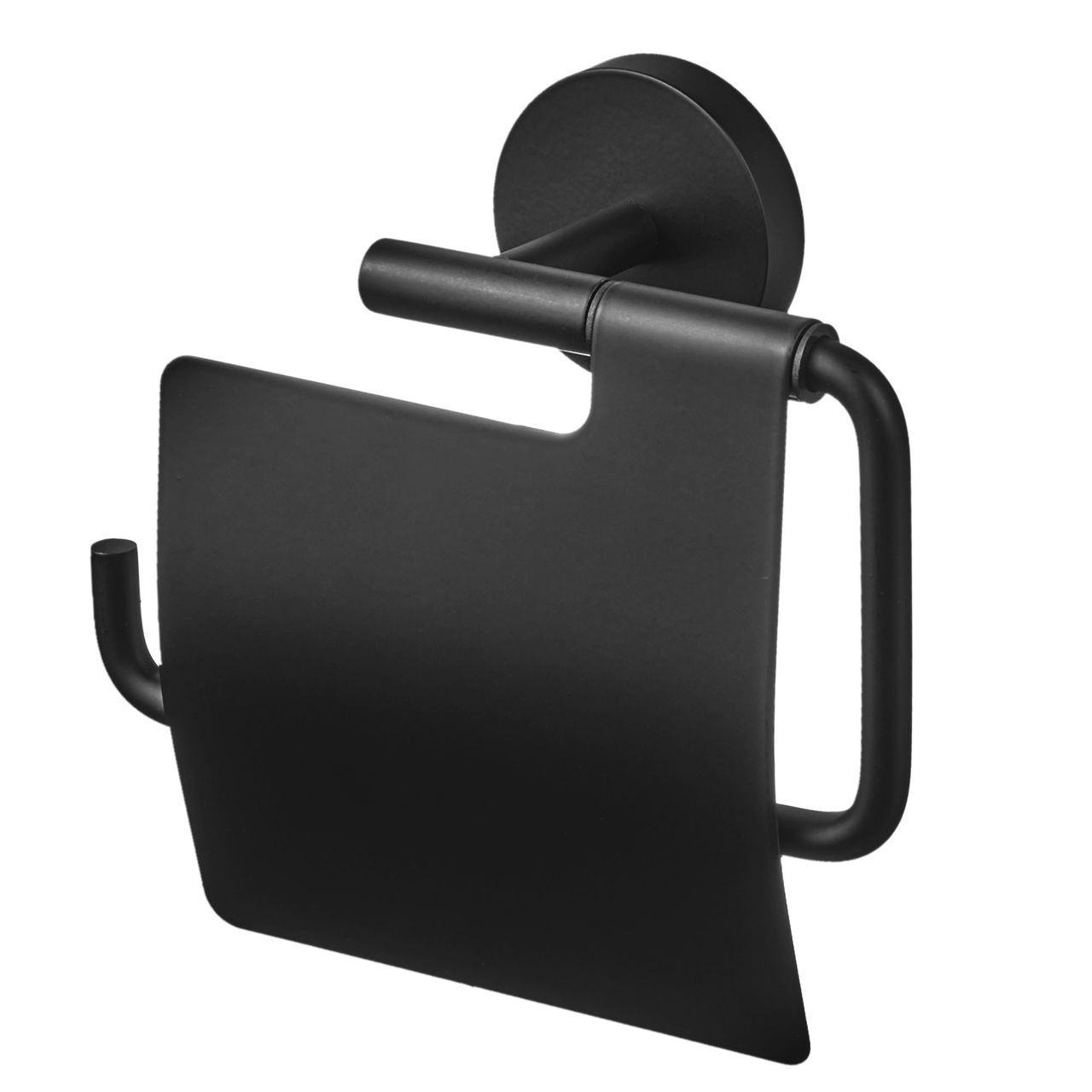 Weles AMARE Luxus WC-Rollenhalter mit Deckel - Edelsthal Schwarz, 5,4 x 14,4 x 14,5 cm