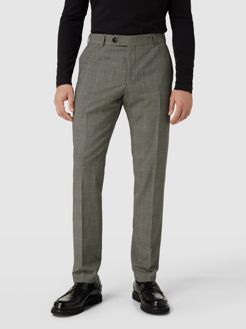 Chino mit Glencheck-Muster Modell 'Mace' in beige