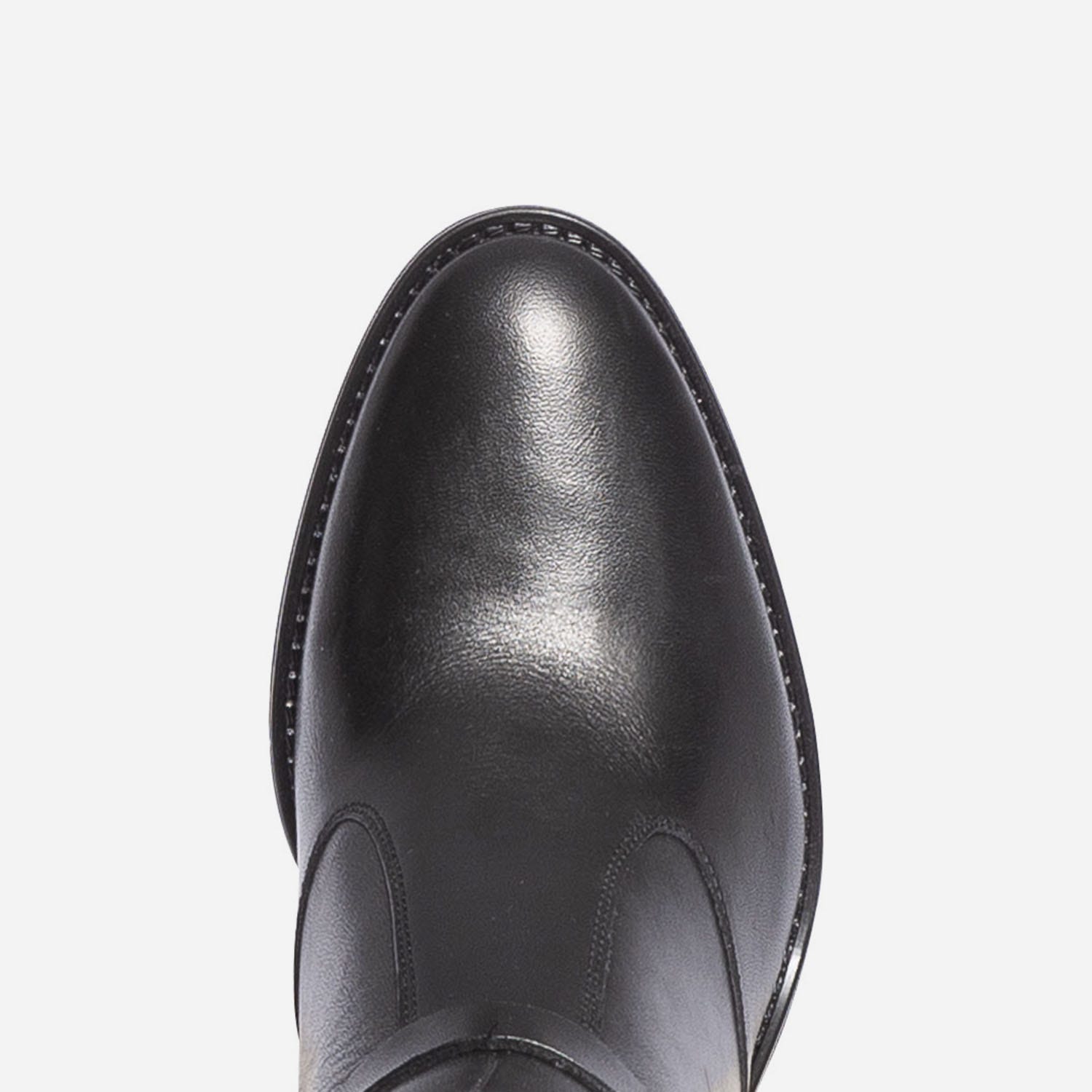 Botte noire en cuir éco-conçu