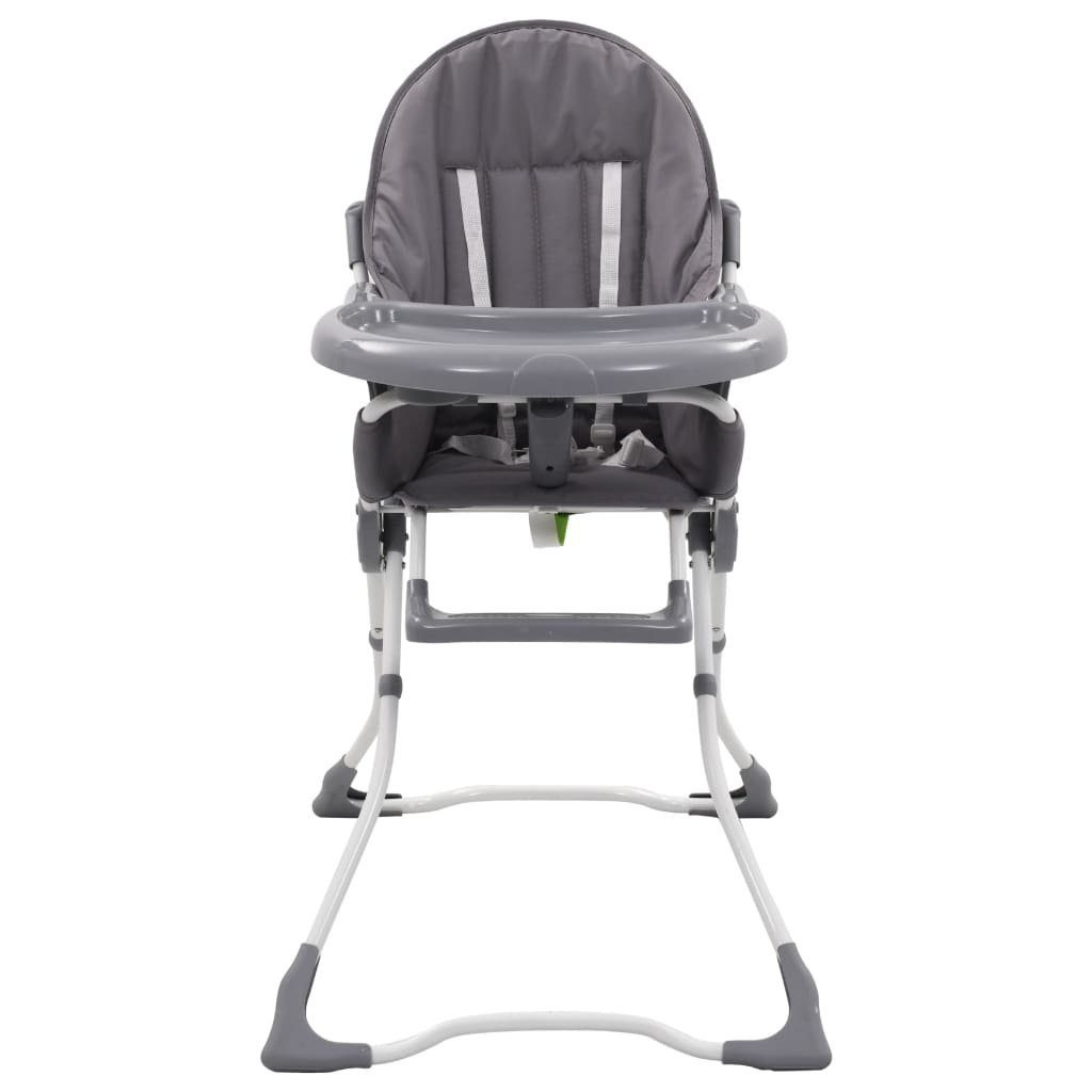 vidaXL Kombihochstuhl Baby-Hochstuhl Grau und Weiß