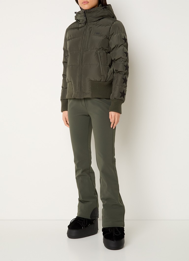 Pantaloni de schi evazați cu talie înaltă, de la Airforce Christie, cu bretele detașabile.