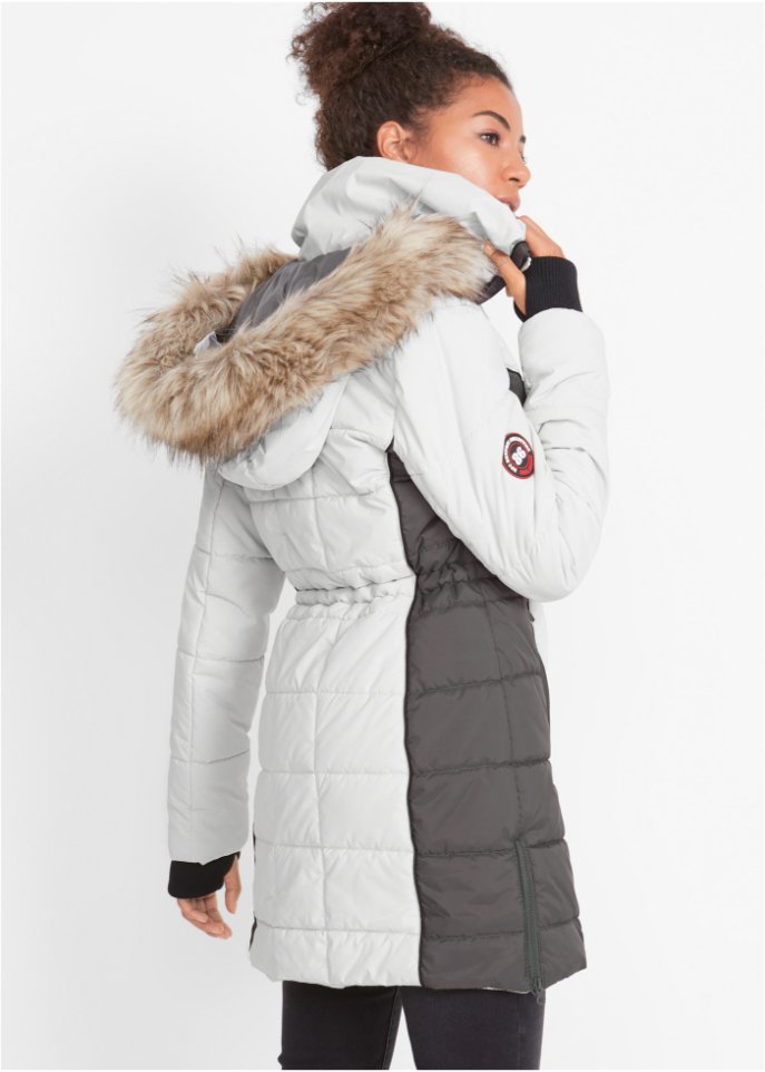 Outdoor-Kurzmantel mit Fellimitat