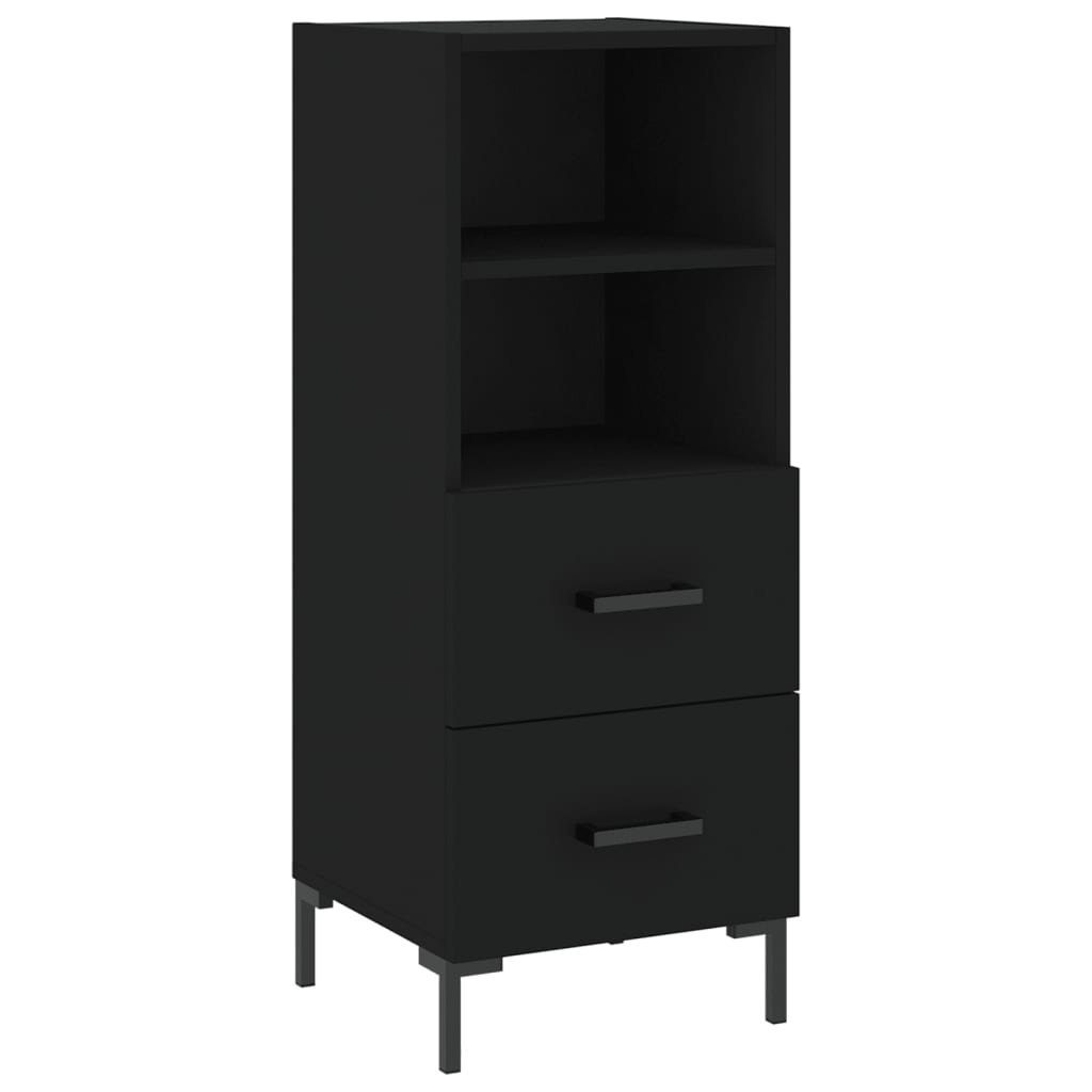 vidaXL Sideboard Sideboard Schwarz 34,5x34x90 cm Holzwerkstoff (1 St)