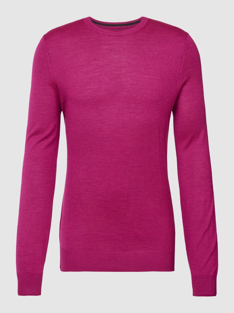 Longsleeve aus Woll-Mix in pink meliert